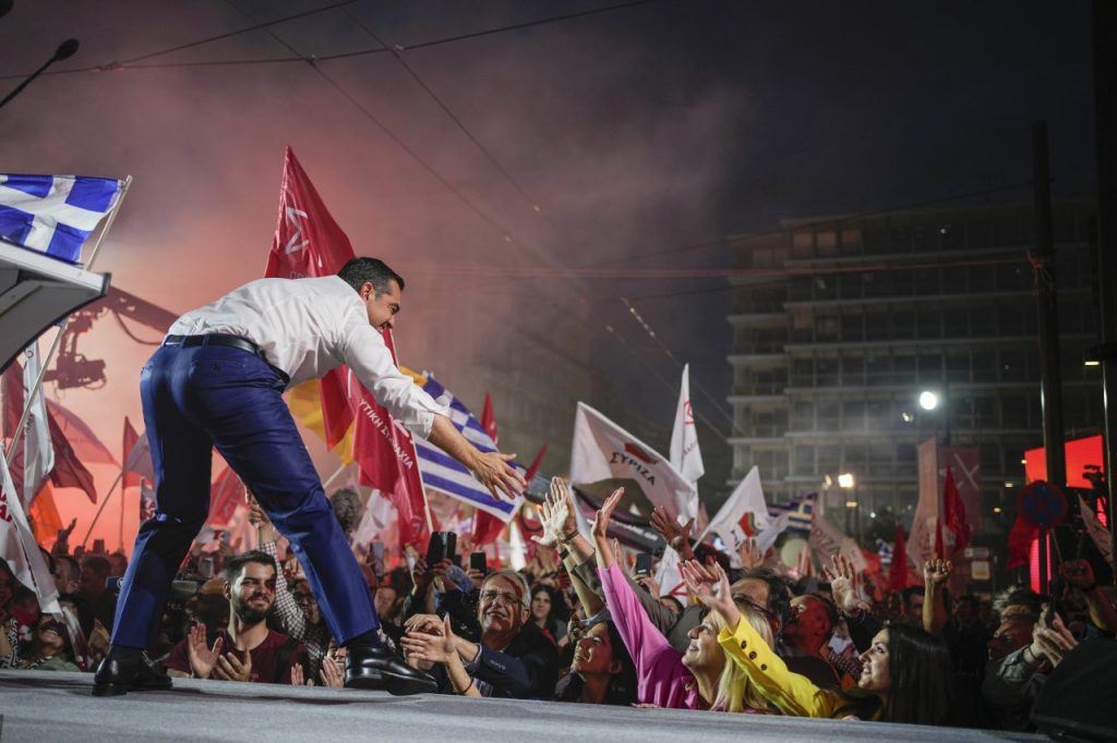 Tsipras durante un comizio