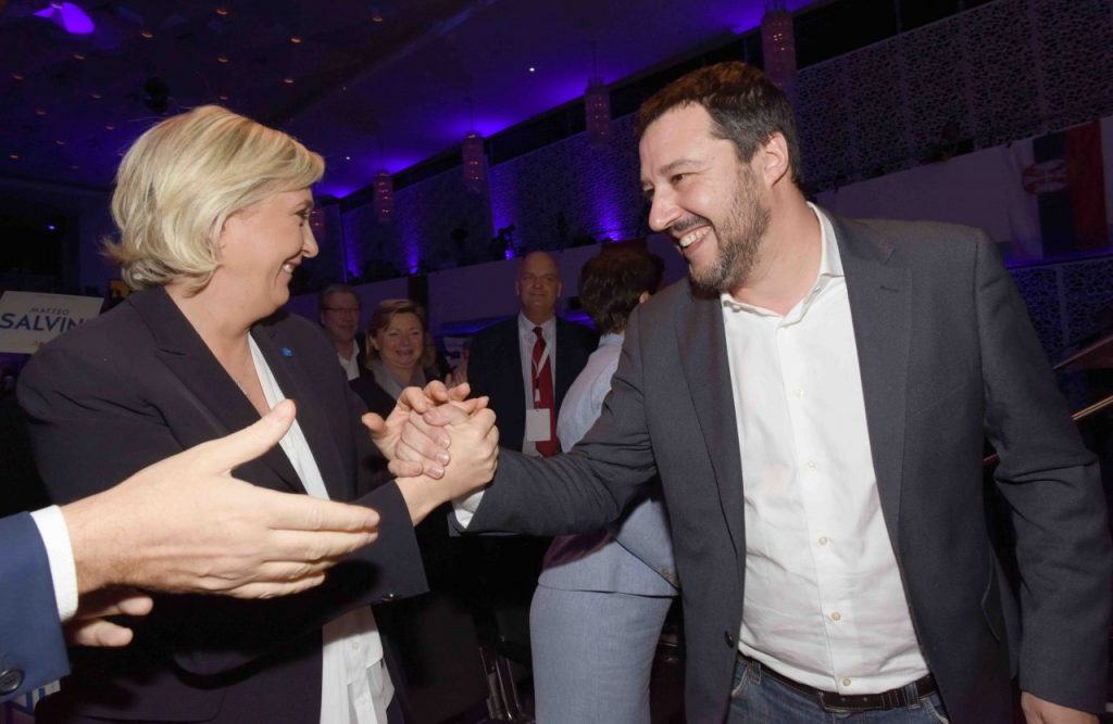 Salvini e Le Pen a Coblenza nel gennaio 2017