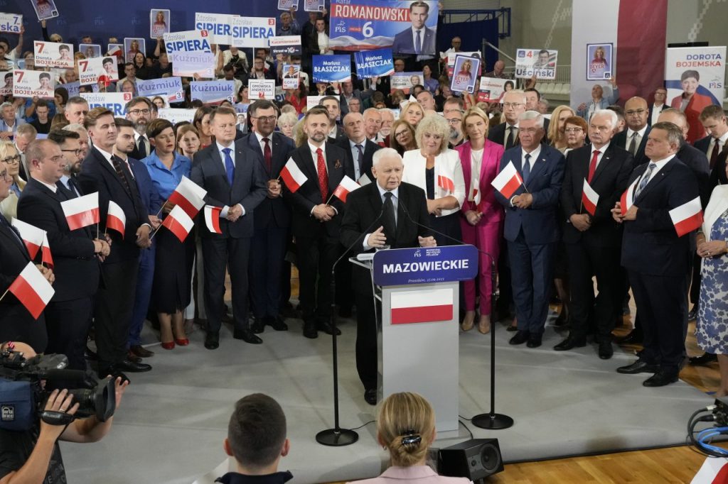 Jaroslaw Kaczynski durante un comizio